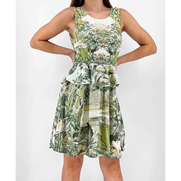 H&M DRESS CONSIENCIOUS Multi color COLLECTION WOMENS BACK BOW OPEN BACK SIZE 12 - Picture 1 of 8